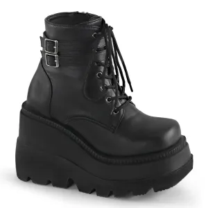 4 Inch Wedge Platform SHAKER-52 Black Pu
