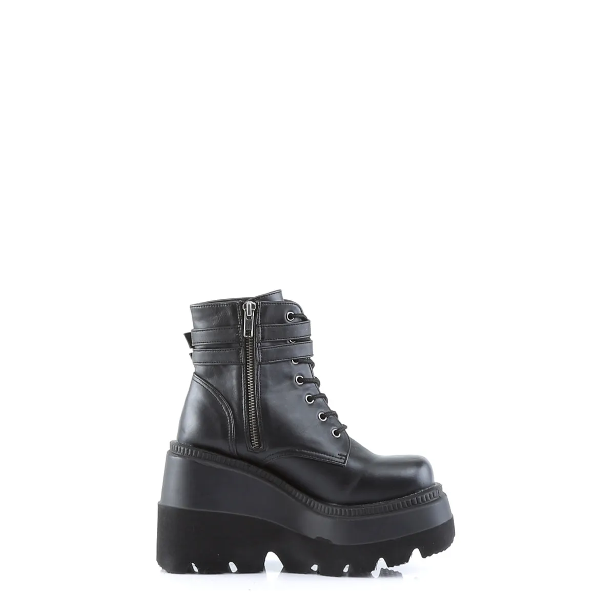 4 Inch Wedge Platform SHAKER-52 Black Pu