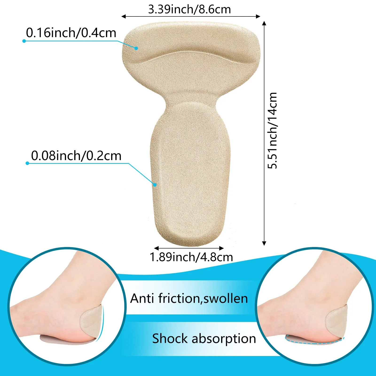 6 Pairs Shoe Inserts for Shoes Too Big Anti Slip High Heel Grip Liners and Metatarsal Pads Ball of Foot Cushions Gel Pads Insoles for Women Men Loose Shoes Blister Prevention (Beige, Black, Clear) Beige, Black, Clear