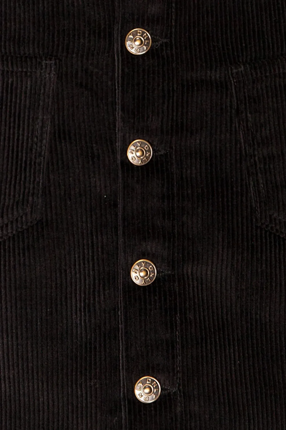 Acy Black | Short Corduroy Skirt w/ Buttons