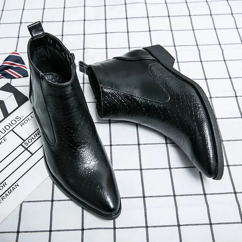 Aidase Men Chelsea Boots Patent Leather Autumn Fashion Brogue Shoe Comfortable Brand Black/Brown Safety Gladiator Ankle Flats Cool Gift