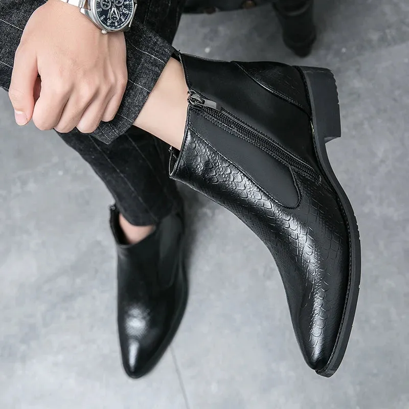 Aidase Men Chelsea Boots Patent Leather Autumn Fashion Brogue Shoe Comfortable Brand Black/Brown Safety Gladiator Ankle Flats Cool Gift