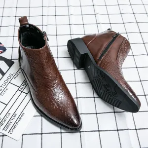 Aidase Men Chelsea Boots Patent Leather Autumn Fashion Brogue Shoe Comfortable Brand Black/Brown Safety Gladiator Ankle Flats Cool Gift