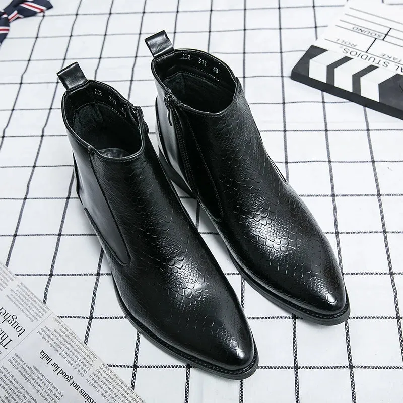 Aidase Men Chelsea Boots Patent Leather Autumn Fashion Brogue Shoe Comfortable Brand Black/Brown Safety Gladiator Ankle Flats Cool Gift