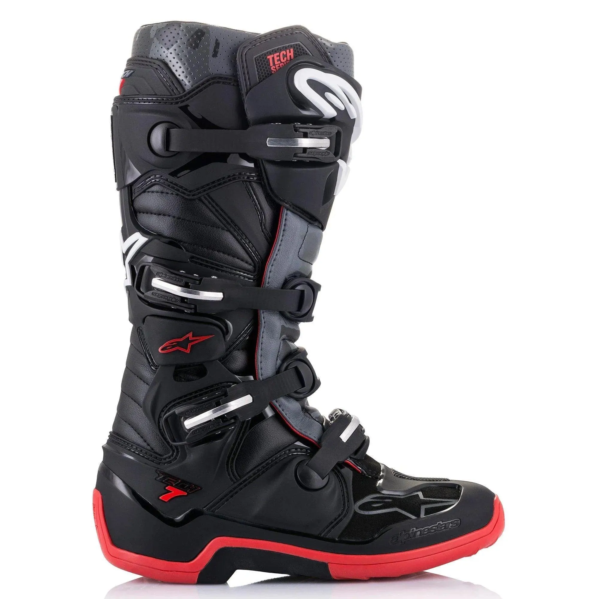 Alpinestars Tech 7 Boots - Black/Cool Gray/Red  - CLOSEOUT