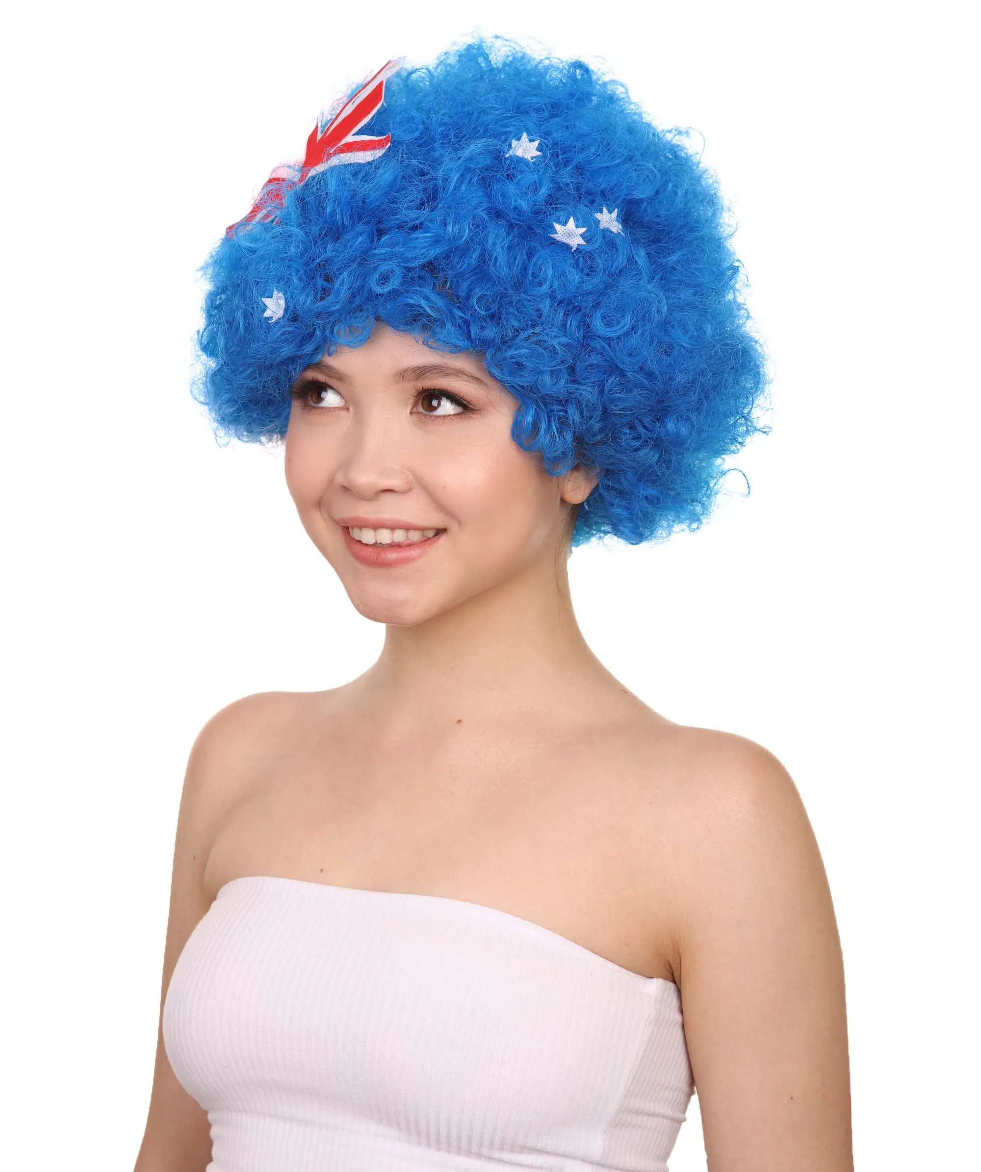 Australia Flag Sport Afro Wig | Premium Breathable Capless Cap