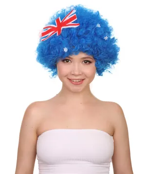 Australia Flag Sport Afro Wig | Premium Breathable Capless Cap