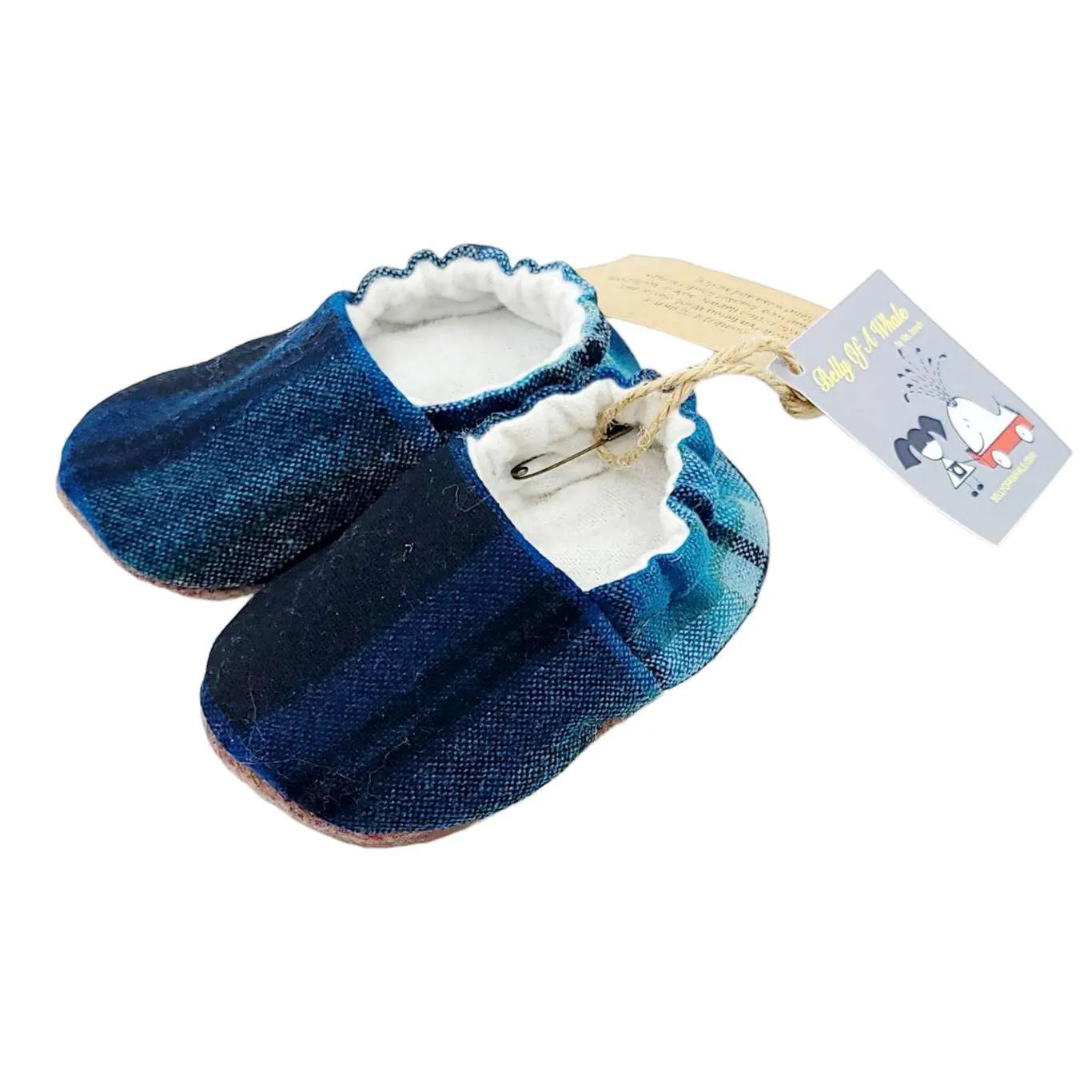 Baby Shoes - Soft Soled Pendleton Wool in Blue by Belly of a Whale