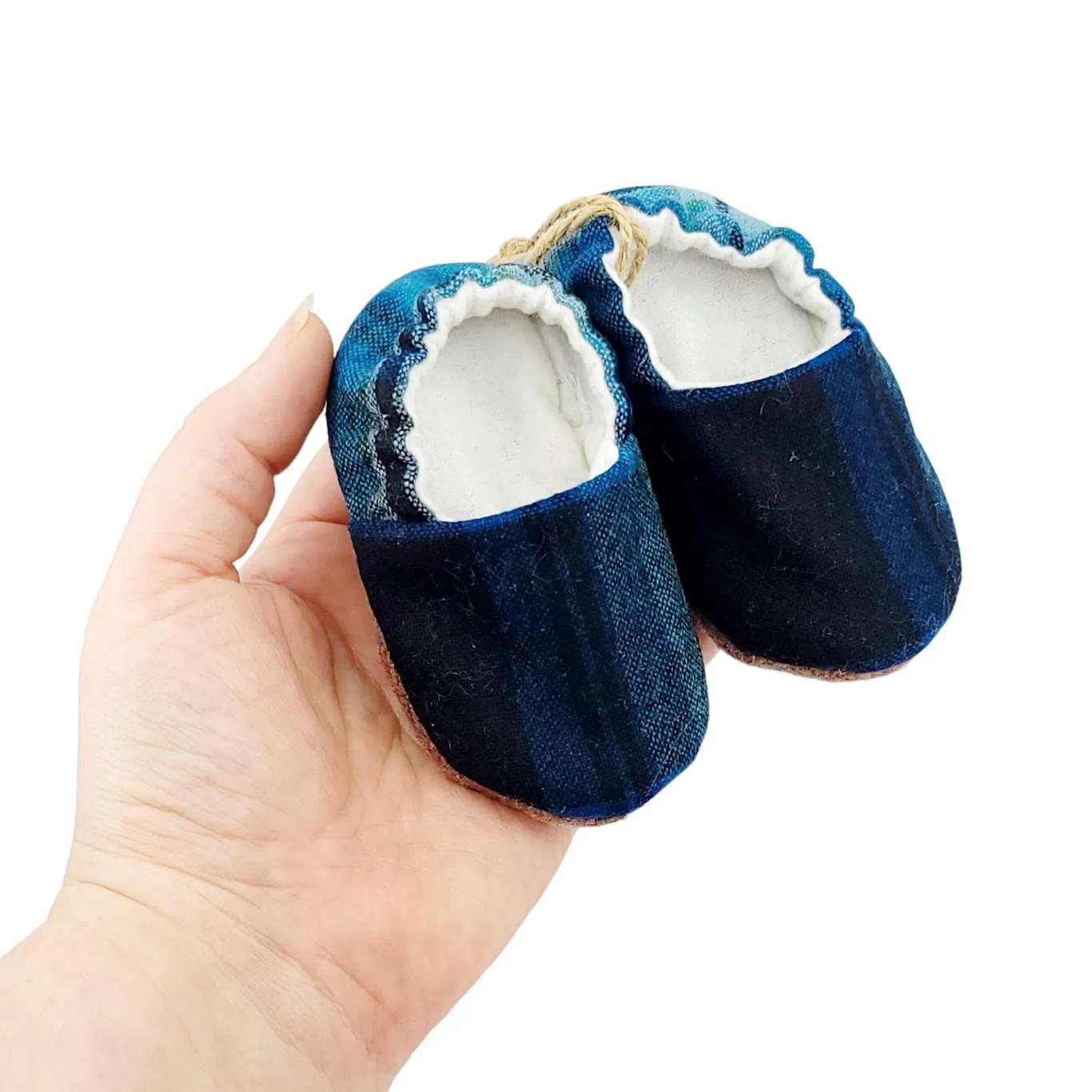 Baby Shoes - Soft Soled Pendleton Wool in Blue by Belly of a Whale