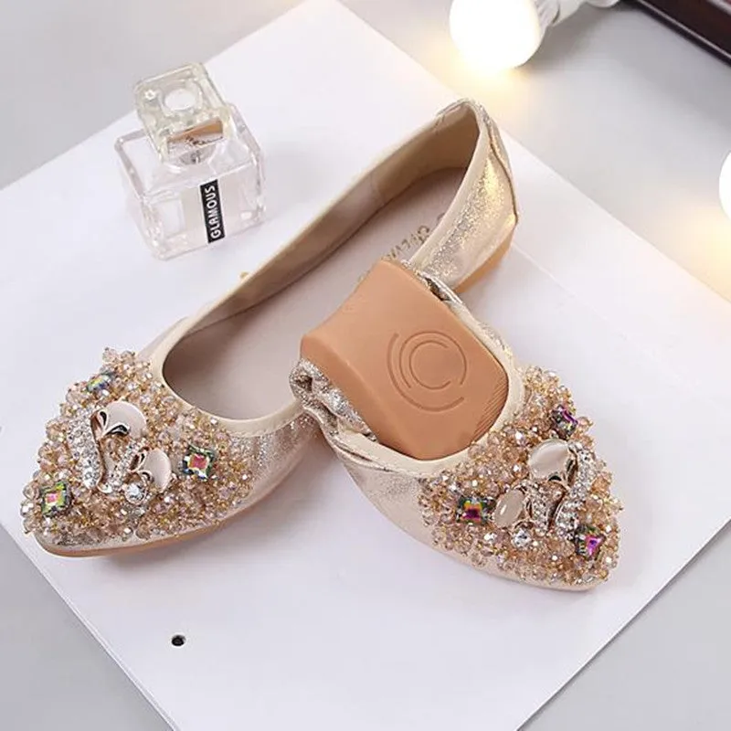Belifi Rhinestone Flats Casual Comfort Dressy Flats For Wedding Fox Slippers CF303