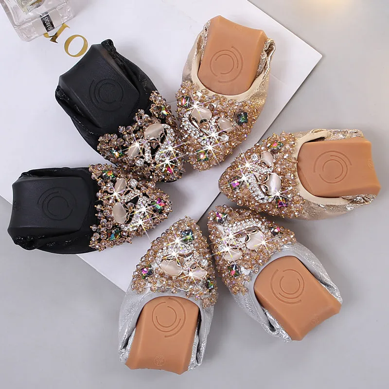 Belifi Rhinestone Flats Casual Comfort Dressy Flats For Wedding Fox Slippers CF303