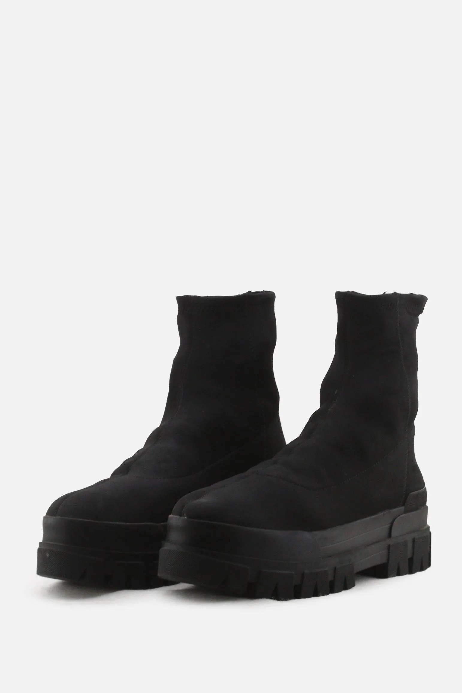 Bershka Zipper Chelsea Sock Boots | Textile