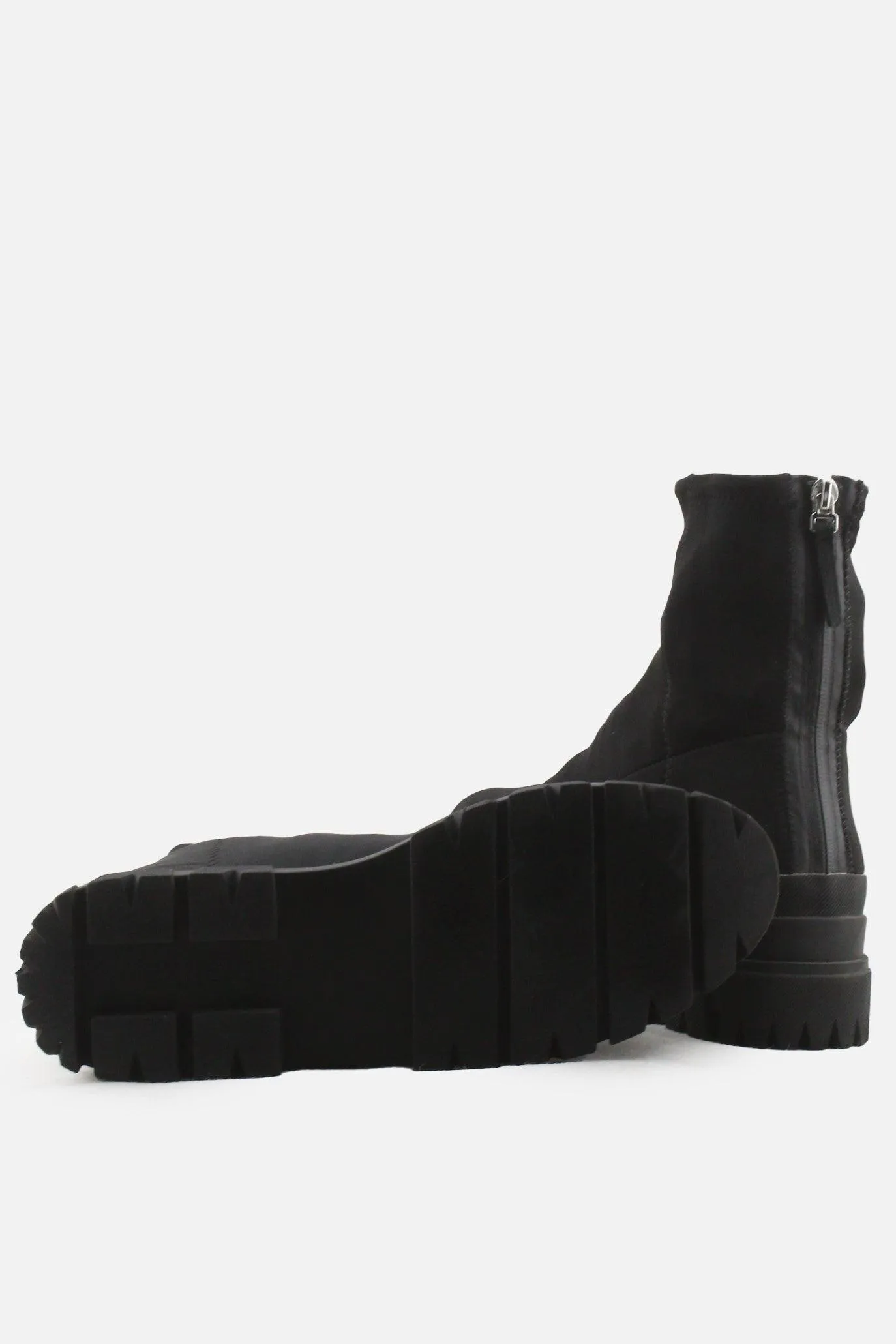 Bershka Zipper Chelsea Sock Boots | Textile