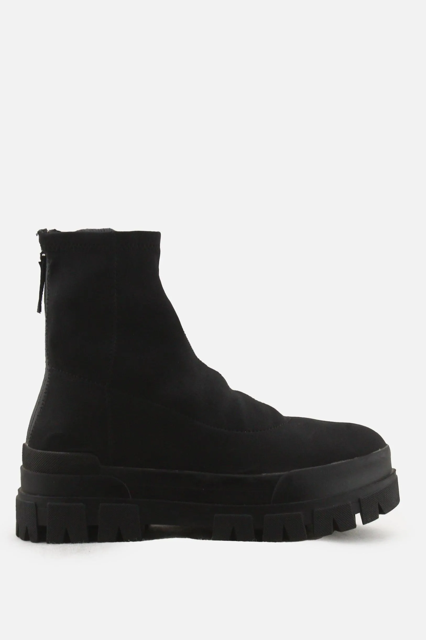 Bershka Zipper Chelsea Sock Boots | Textile