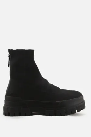 Bershka Zipper Chelsea Sock Boots | Textile