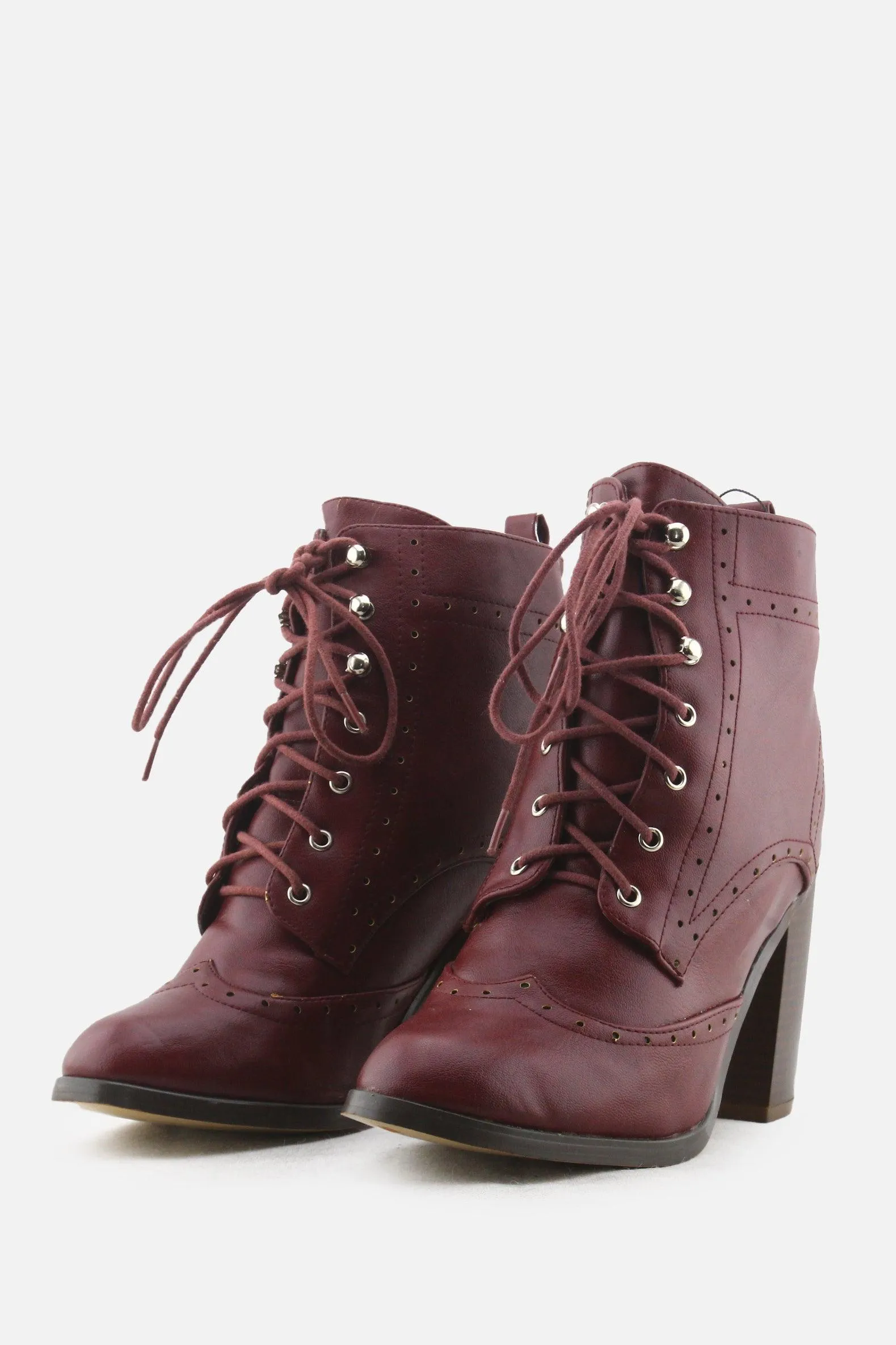 Blanco Laces Block Heels Ankle Boots | 100% Authentic Leather