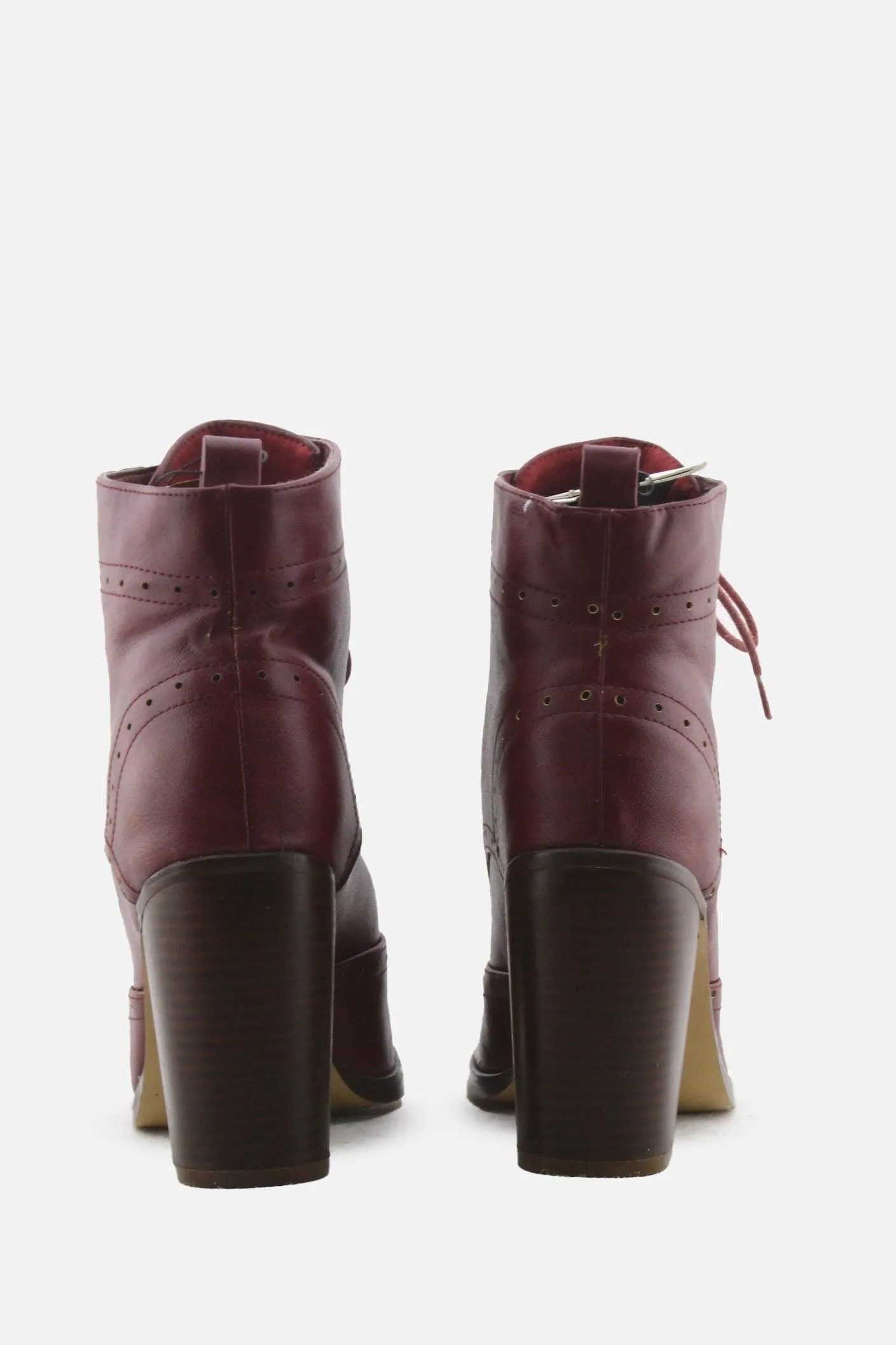 Blanco Laces Block Heels Ankle Boots | 100% Authentic Leather