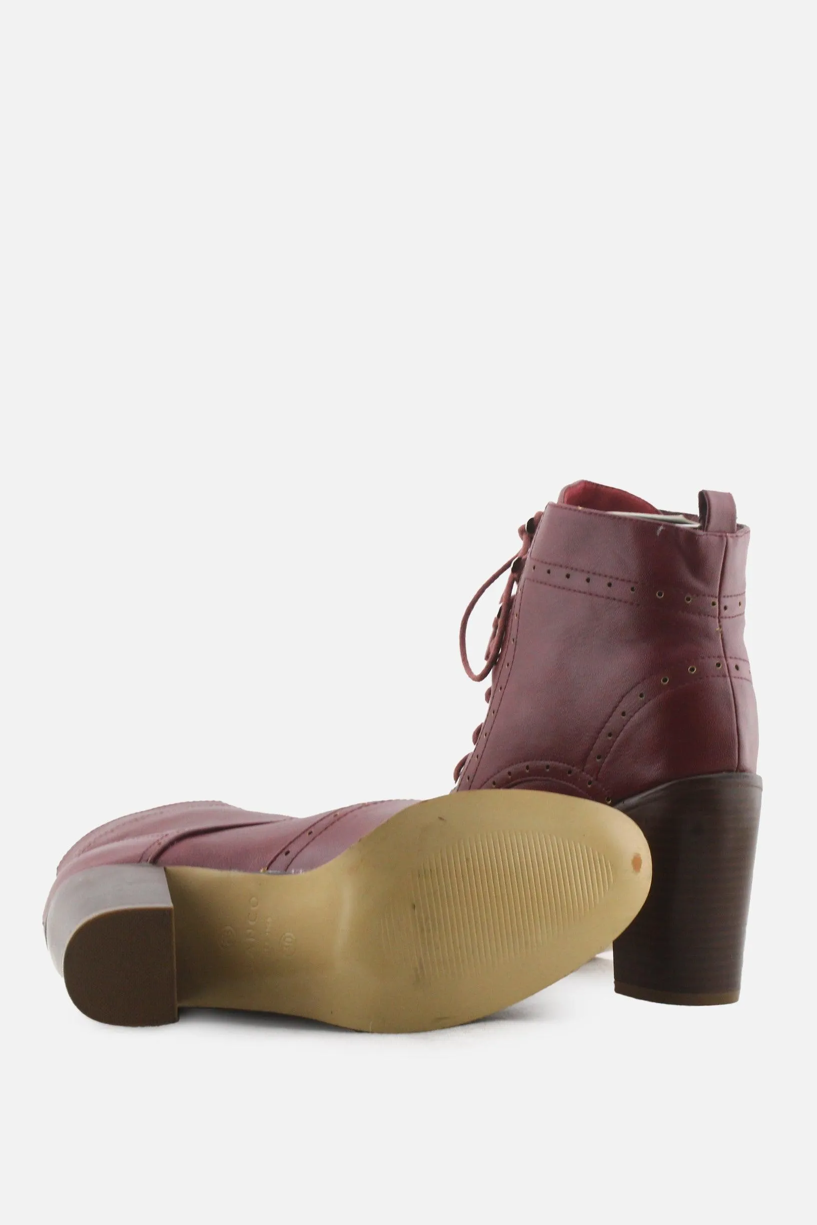 Blanco Laces Block Heels Ankle Boots | 100% Authentic Leather