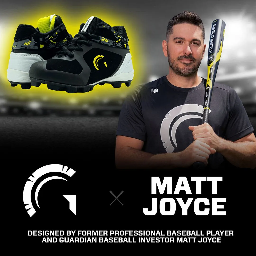 Blaze Youth Hi Top Rubber Molded Baseball and Softball Cleats (Black/Volt)