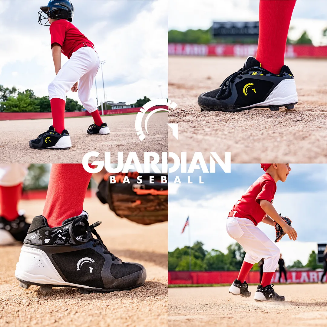 Blaze Youth Hi Top Rubber Molded Baseball and Softball Cleats (Black/Volt)