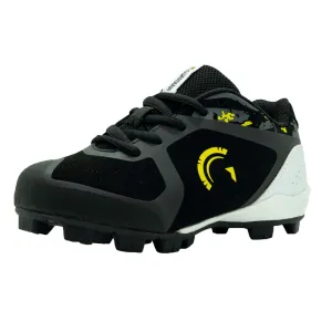 Blaze Youth Low Top Rubber Molded Baseball and Softball Cleats (Black/Yellow)
