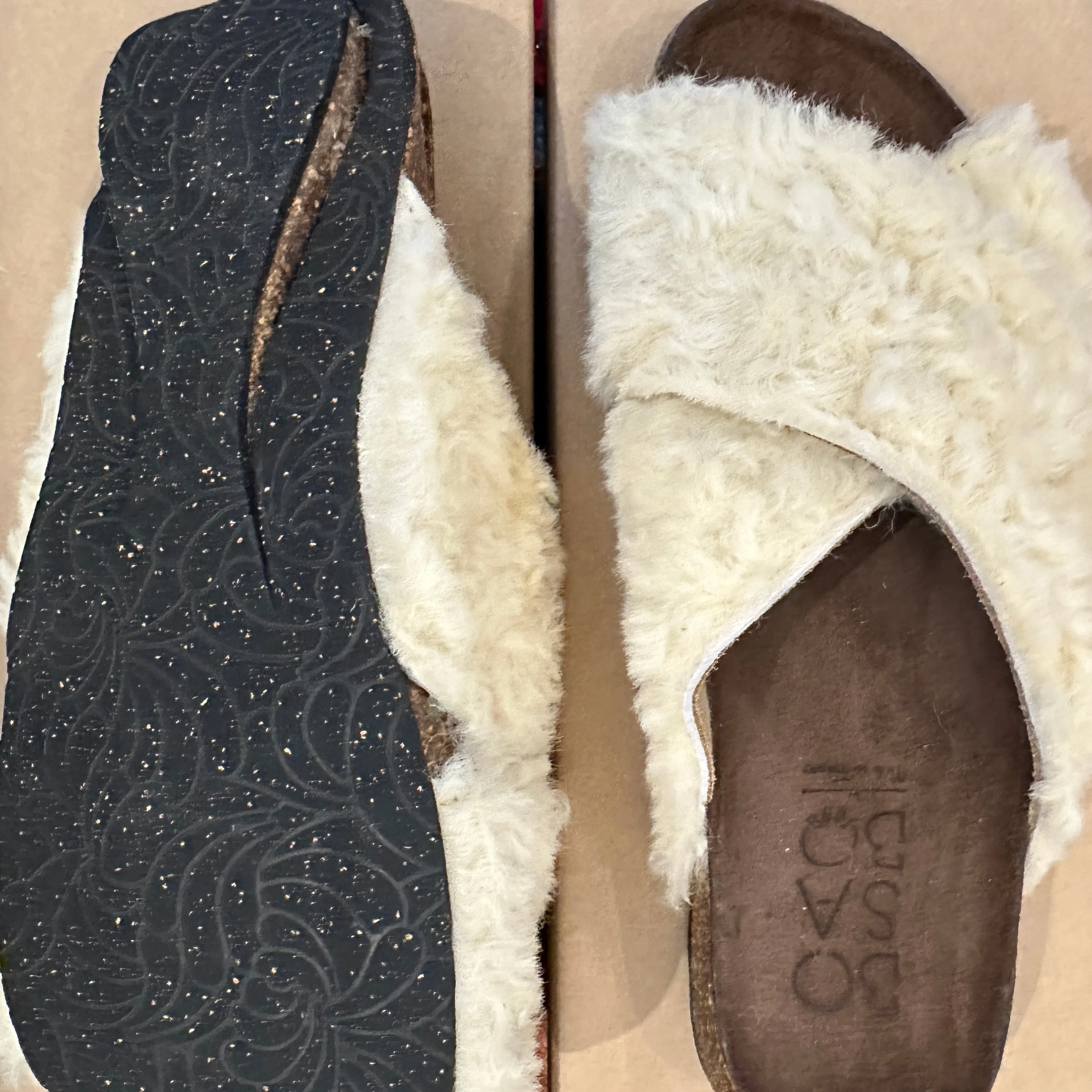 BOSABO - 442 Mouton Boucle CHAMPAGNE SLIDES