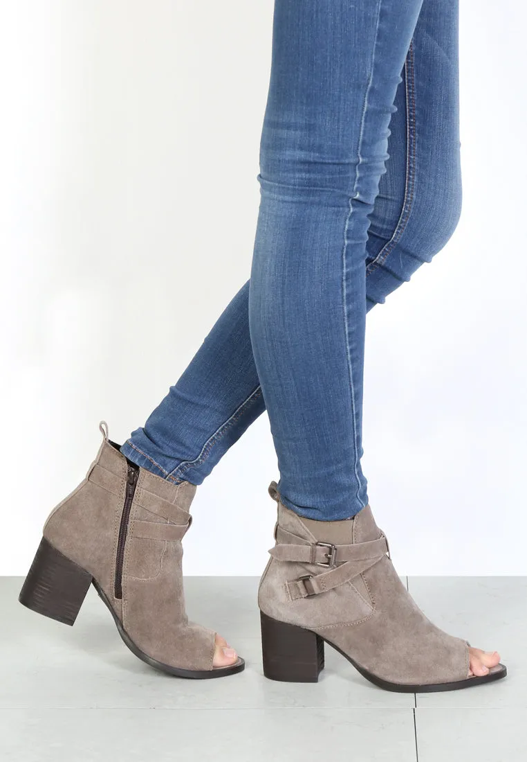 Bria Peep Toe Ankle Boots
