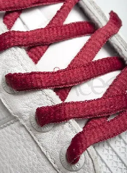 Burgundy Oval Shoelaces - 8mm wide