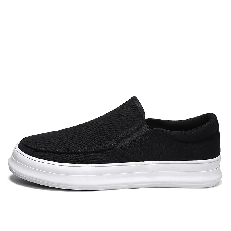 Casual Slip on Canvas Shoes Thick Bottom Loafers for Men | runandup