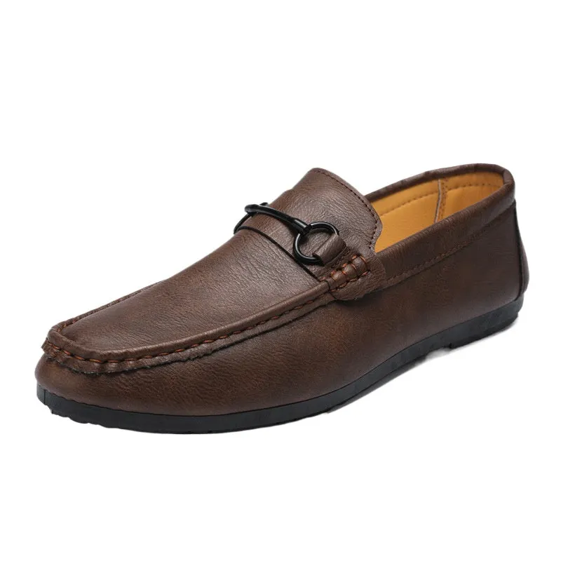 Casual versatile new 2024 bean shoes men's loafers Korean version of lazy spring trend one-pedal driving men's shoes
