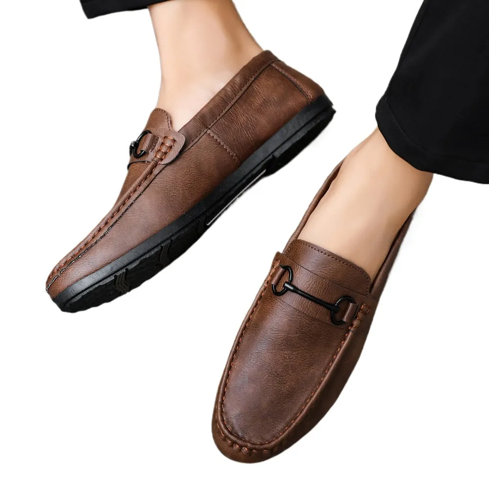 Casual versatile new 2024 bean shoes men's loafers Korean version of lazy spring trend one-pedal driving men's shoes
