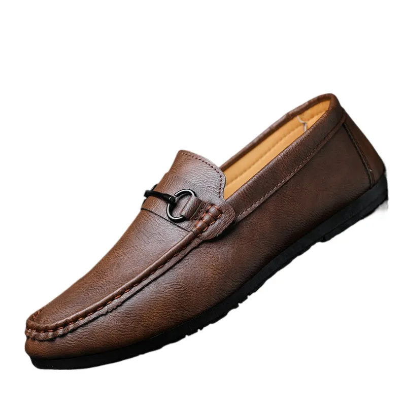 Casual versatile new 2024 bean shoes men's loafers Korean version of lazy spring trend one-pedal driving men's shoes
