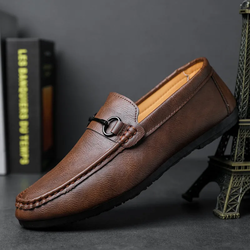 Casual versatile new 2024 bean shoes men's loafers Korean version of lazy spring trend one-pedal driving men's shoes