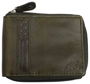 CAZORO USA Zipper Bifold Wallet For Men or Women RFID Safe Comes in a Gift Box