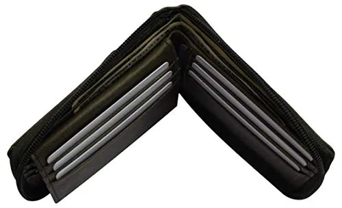 CAZORO USA Zipper Bifold Wallet For Men or Women RFID Safe Comes in a Gift Box