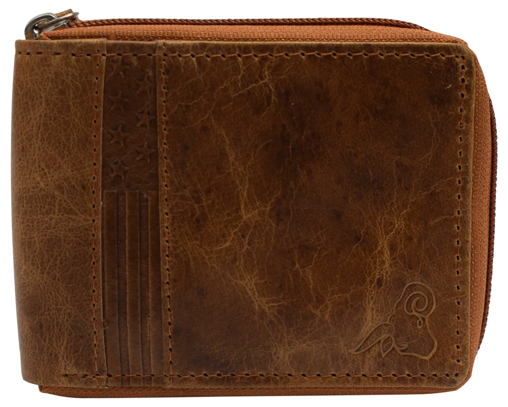 CAZORO USA Zipper Bifold Wallet For Men or Women RFID Safe Comes in a Gift Box