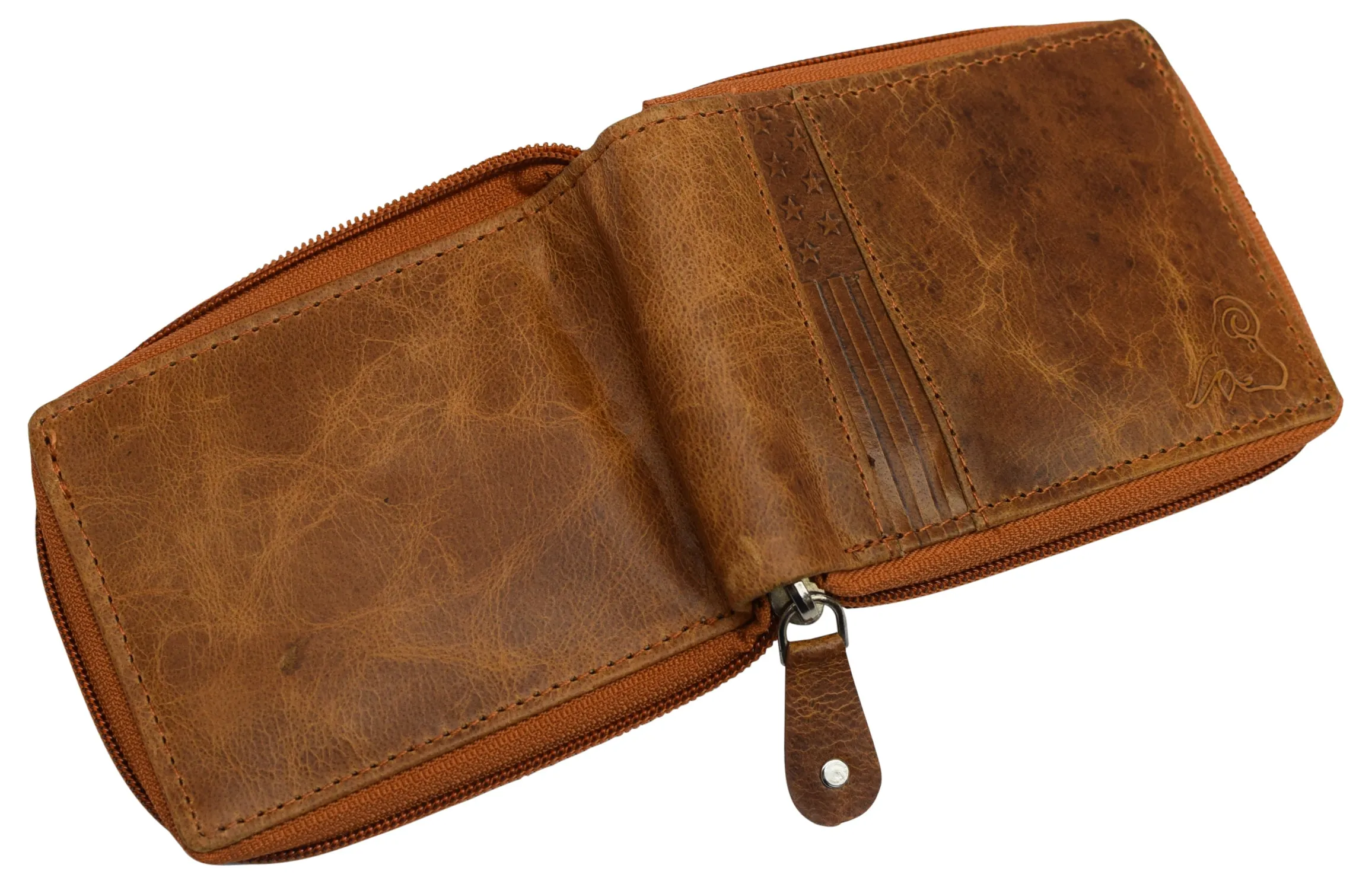 CAZORO USA Zipper Bifold Wallet For Men or Women RFID Safe Comes in a Gift Box