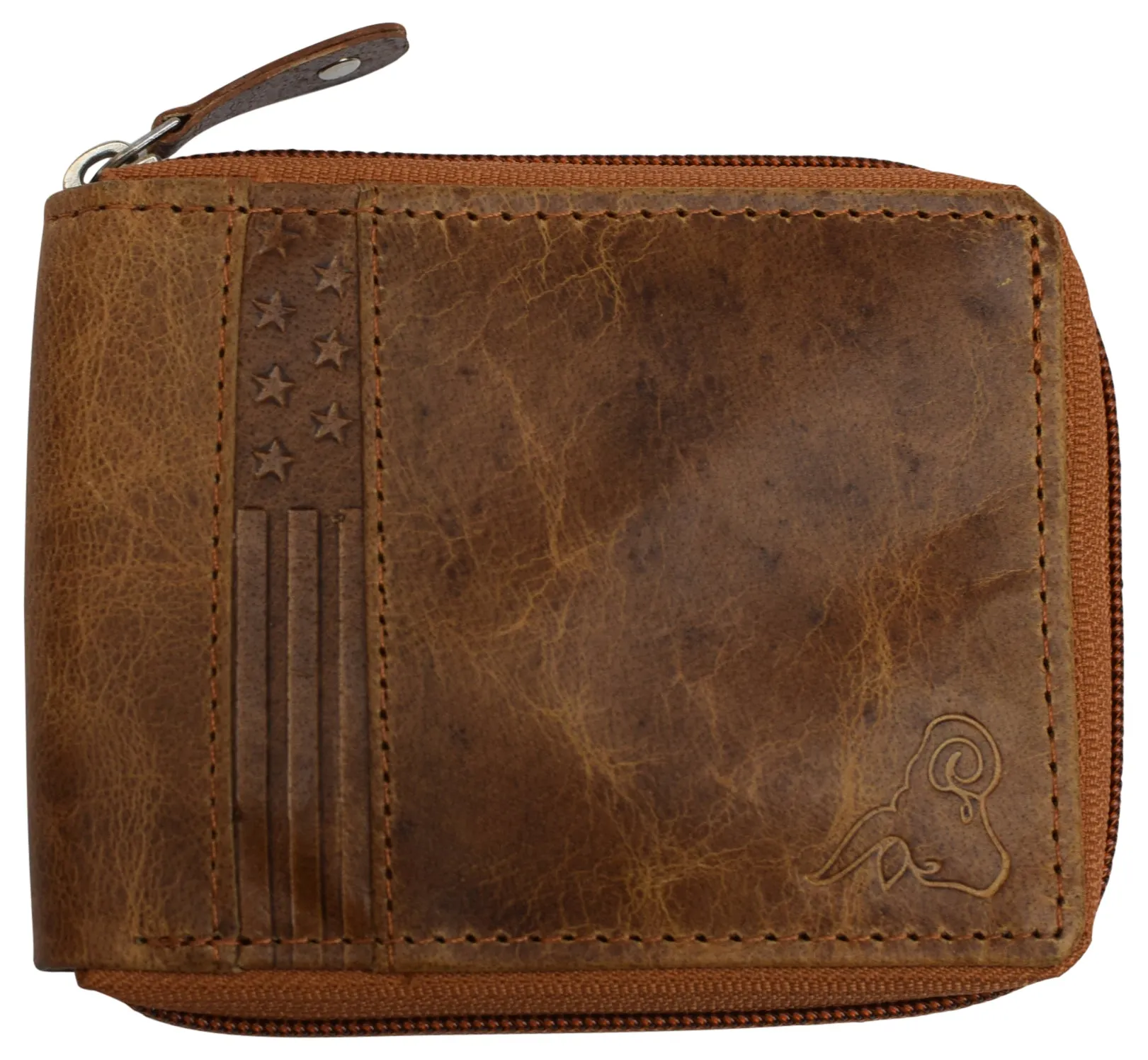 CAZORO USA Zipper Bifold Wallet For Men or Women RFID Safe Comes in a Gift Box