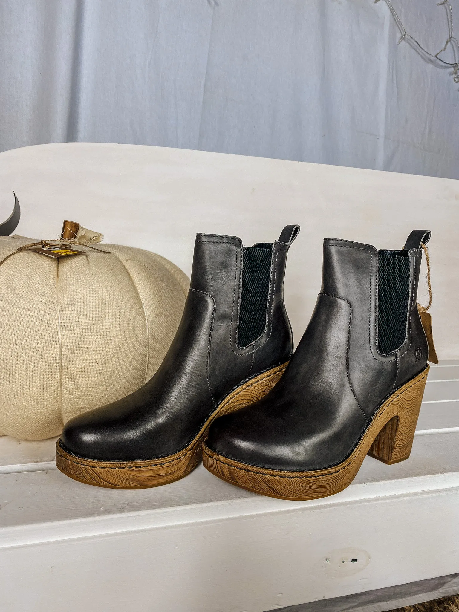 Channing Grey Leather Bootie by Born