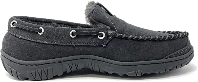Clarks Venetian Grey Suede Suede Moccasin Slippers Furry Lined Loafers
