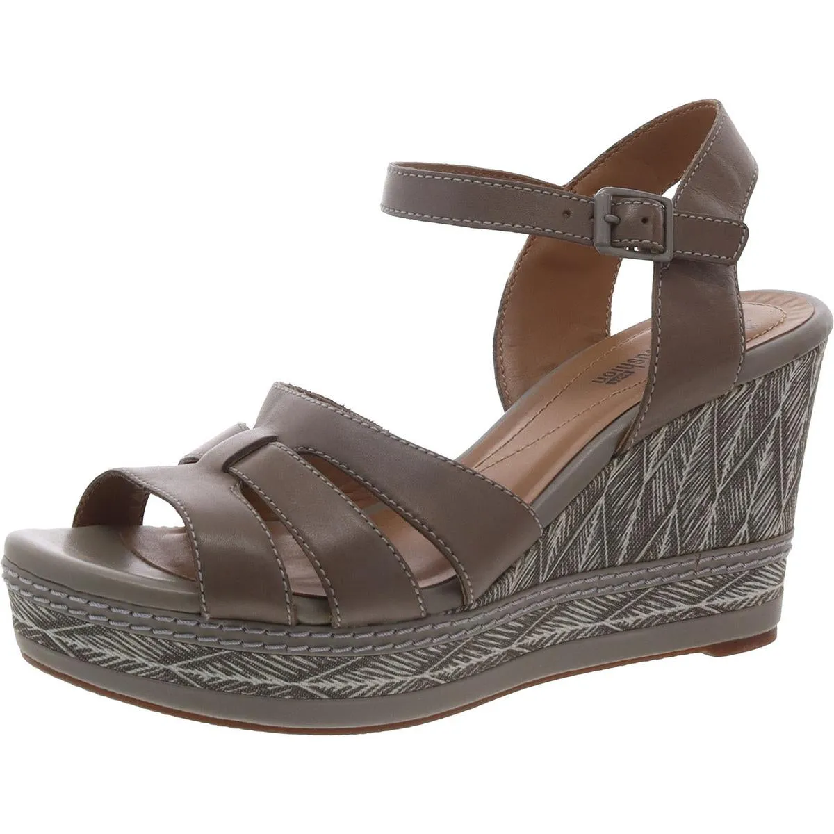 Clarks Womens Zia Noble Open Toe Ankle Strap Wedge Sandals