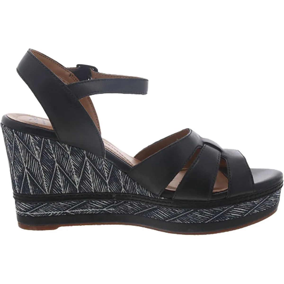 Clarks Womens Zia Noble Open Toe Ankle Strap Wedge Sandals