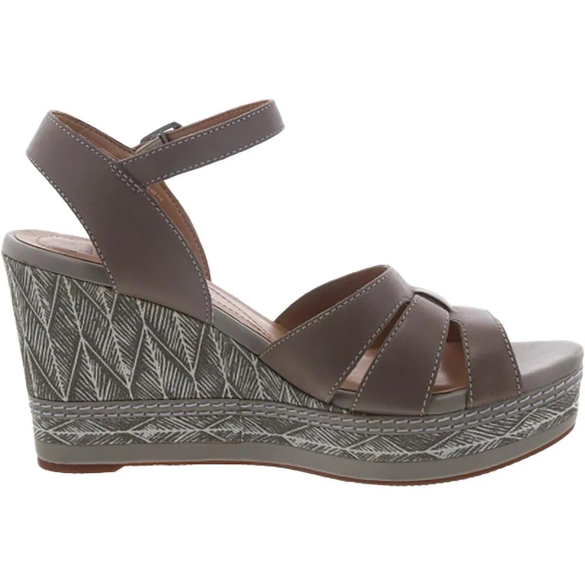 Clarks Womens Zia Noble Open Toe Ankle Strap Wedge Sandals