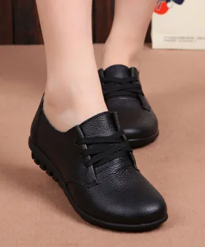 Cowhide Leather Flat Feet Shoes Cross Strap Flat Feet  Shoes LY0157
