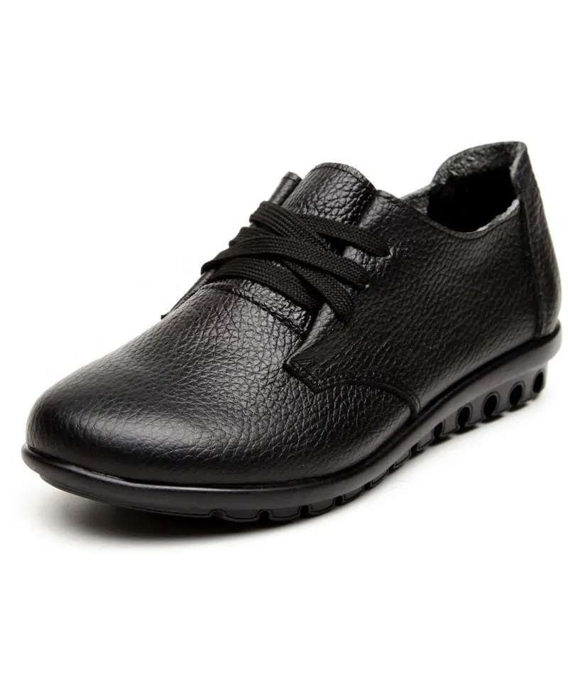 Cowhide Leather Flat Feet Shoes Cross Strap Flat Feet  Shoes LY0157