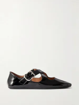 Criss Cross patent-leather ballet flats