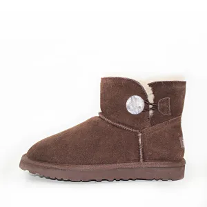 Crystal Button Ugg Boot - Chocolate