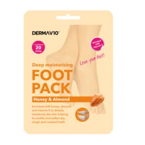 Derma V10 Foot Packs [Honey & Almond] (1 Pair) (A)