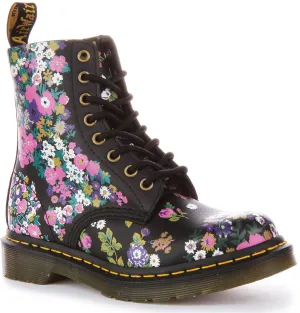 Dr Martens 1460 Pascal In Black Flower For Women