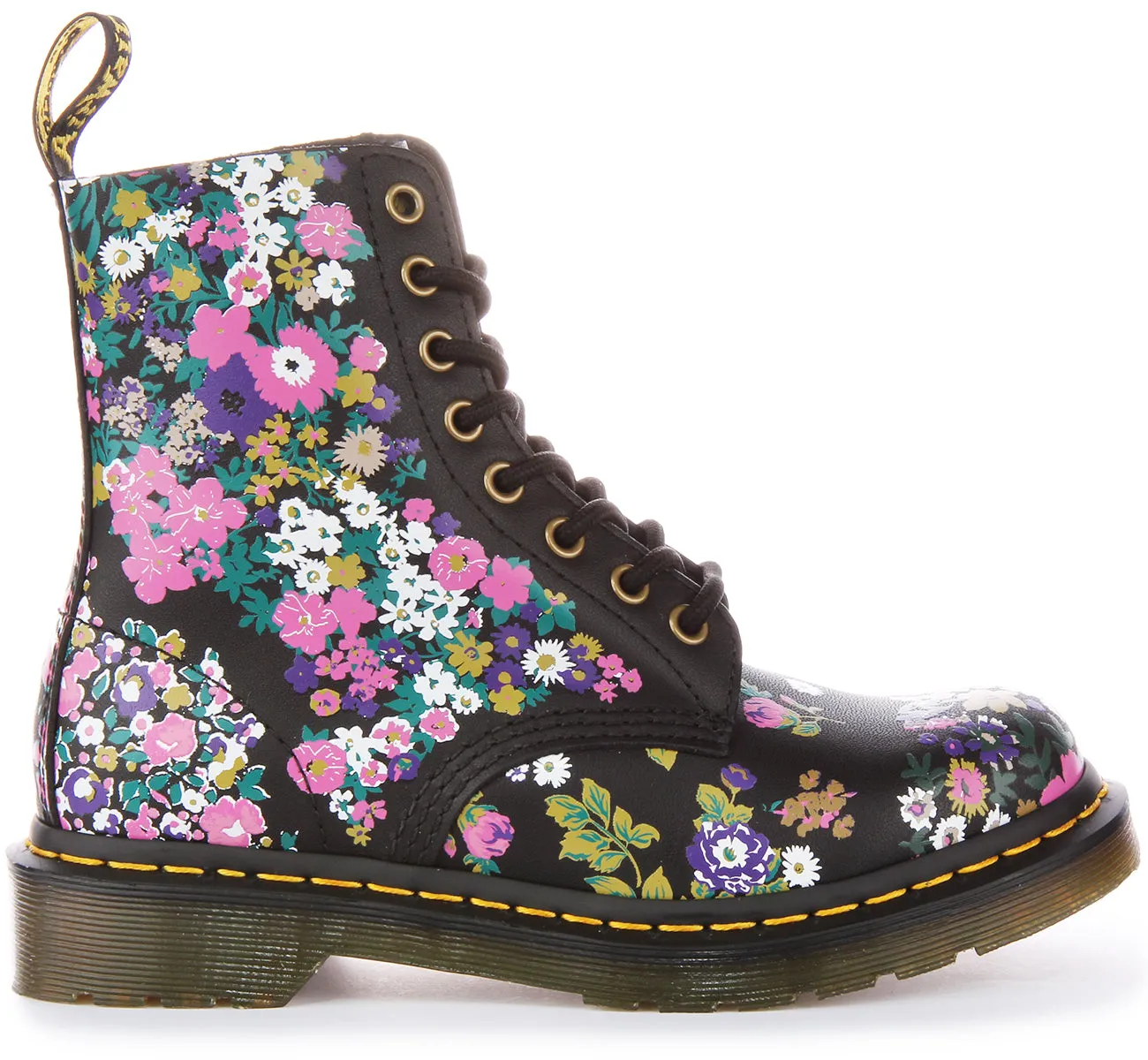 Dr Martens 1460 Pascal In Black Flower For Women
